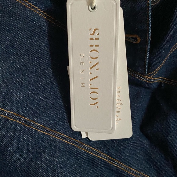 Brand New Shona Joy denim geometric skirt sz 4 nwt - Picture 2 of 5